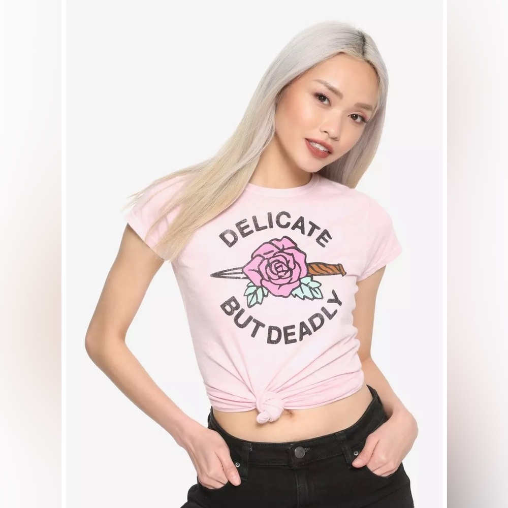 BLACK MATTER Delicate but Deadly Pink Wash TEE!